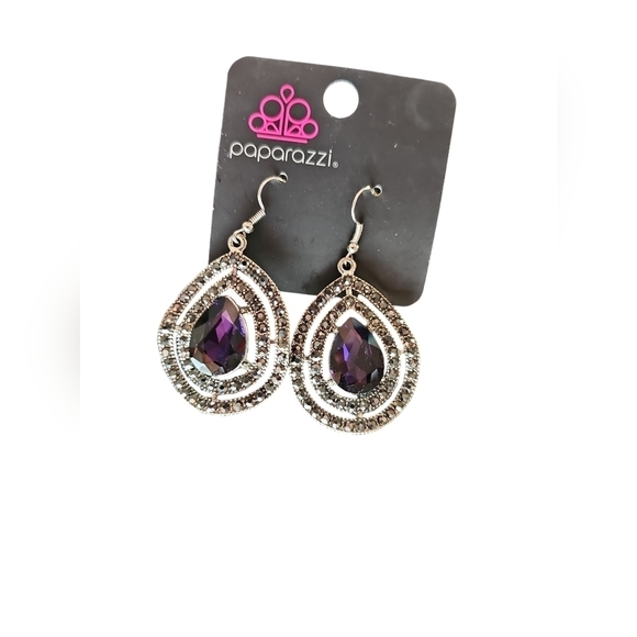 Purple Dress Barn Shirt Large + Free purple bling Earrings - Picture 5 of 5